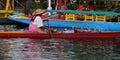 The famous trjineras or flat bottom boats of xochimilco, mexico city Royalty Free Stock Photo