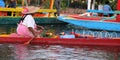 The famous trjineras or flat bottom boats of xochimilco, mexico city Royalty Free Stock Photo