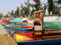 The famous trjineras or flat bottom boats of xochimilco, mexico city Royalty Free Stock Photo