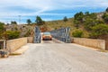 Famous truss bridge over Aradena Gorge, Crete Royalty Free Stock Photo