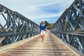 Famous truss bridge over Aradena Gorge Royalty Free Stock Photo