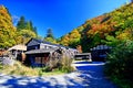 Famous Tsurunoyu onsen ryokan during autumn