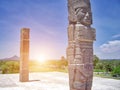 Famous Tula pyramids and statues Royalty Free Stock Photo