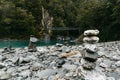 Famous turist attraction - Blue Pools, Haast Pass, New Zealand, South Island Royalty Free Stock Photo