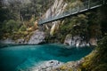 Famous turist attraction - Blue Pools, Haast Pass, New Zealand, South Island Royalty Free Stock Photo