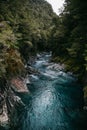 Famous turist attraction - Blue Pools, Haast Pass, New Zealand, South Island Royalty Free Stock Photo