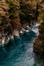 Famous turist attraction - Blue Pools, Haast Pass, New Zealand, South Island Royalty Free Stock Photo