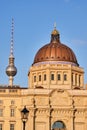 The famous TV Tower and the cupola of the rebuilt Berlin City Palace