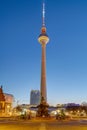 The famous TV Tower and the Neptune fountain in Berlin