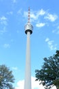 Famous TV Tower located Stuttgart Germany Telecommunications tower against blue sky