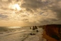 Famous Twelve Apostles limestone stack formations in Victoria Royalty Free Stock Photo