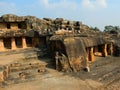 A famous two-storied Cave curved out of yellow sand stones in Udaygiri Hill