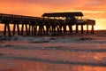 Famous Tybee Island Pier in Georgia, United States Royalty Free Stock Photo