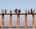 Famous U Bein teak bridge in Amarapura, Myanmar