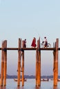 Famous U-Bein teak bridge, Myanmar