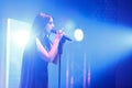 The famous Ukrainian singer Jamala gave a concert presenting her new album Podykh Breath Royalty Free Stock Photo