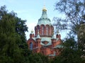 Famous Uspenski eastern orthodox church in Helsinki, Finland