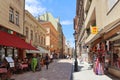Famous Vaci Street in downtown in Budapest, Hungary Royalty Free Stock Photo