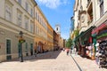 Famous Vaci Street in downtown in Budapest, Hungary Royalty Free Stock Photo