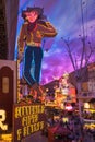 Famous Vegas Neon Cowboy, Fremont St, Las Vegas, Nevada, USA