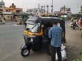 The famous vehicle auto rikshaw.