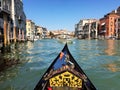 The famous Venice Grand Canal in Italy from gondola