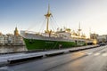 A famous veteran passenger cruise ship MS Sandnes in Stavanger city harbor