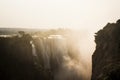 Famous Victoria Falls on the Zambezi River in South Africa. At t Royalty Free Stock Photo