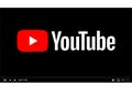 Famous video player. YouTube logo on screen. Social media and video sharing.