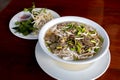 Famous Vietnamese food - Pho Bo beef noodle soup at Restaurant Royalty Free Stock Photo