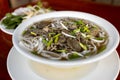 Famous Vietnamese food - Pho Bo beef noodle soup at Restaurant Royalty Free Stock Photo
