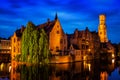 Famous view of Bruges, Belgium