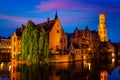 Famous view of Bruges, Belgium