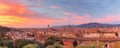 Famous view of Florence at gorgeous sunset, Italy Royalty Free Stock Photo