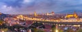 Famous view of Florence at night, Italy Royalty Free Stock Photo