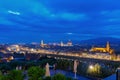 Famous view of Florence at night, Italy Royalty Free Stock Photo