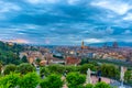 Famous view of Florence at night, Italy Royalty Free Stock Photo