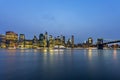 Famous view of Manhattan at blue hour, New York Royalty Free Stock Photo