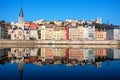 Famous view of Saone river in Lyon city Royalty Free Stock Photo