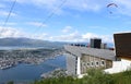 Panoramic view of Tromso city from Mt. Storsteinen in summer, northen Norway. Royalty Free Stock Photo