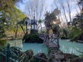 The famous Villa Borghese water clock in Rome This contraption works with gears that move with the flow of water from the pond