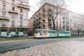 Famous vintage tram, Milan, Italy