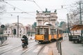 Famous vintage tram, Milan, Italy