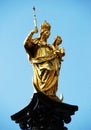 Famous Virgin Mary sculpture at Marienplatz. Munich, Germany