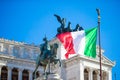 Famous Vittoriano with gigantic equestrian statue of King Vittorio Emanuele II in Rome Royalty Free Stock Photo