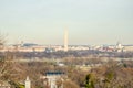 Famous Washington DC Skyline. Aerial View of the Capital of the United States of America. Royalty Free Stock Photo