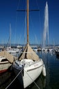 The famous water jet in the Geneva harbor