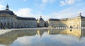 The water mirror on Place de la Bourse in Bordeaux, Gironde, France Royalty Free Stock Photo