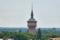 The famous water tower in Forst Lausitz in Brandenburg. Water supply and landmark of the city of Forst Lausitz on the Neisse.