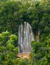 Famous waterfall in forest after tropical rain. Samana.